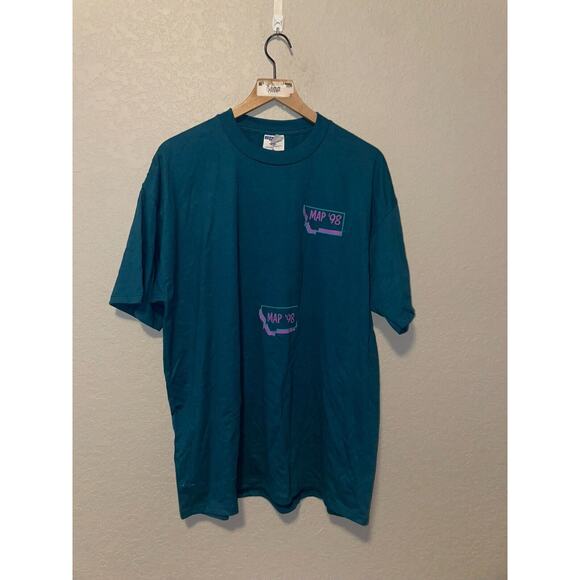 Vintage Montate State Shirt MAP Expect Things of Yourself Green Tee VTG 1998 XL - Picture 2 of 13